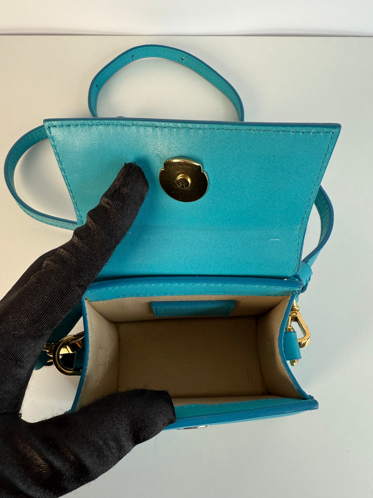 Jacquemus Le Chiquito Mini Turquoise Leather Bag