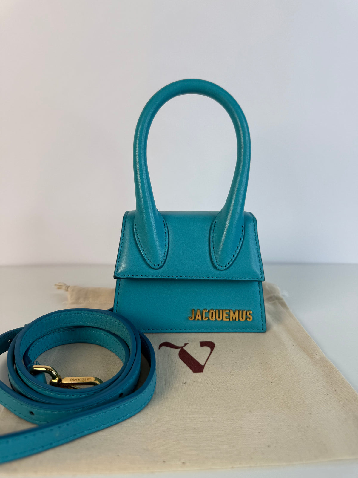 Jacquemus Le Chiquito Mini Turquoise Leather Bag