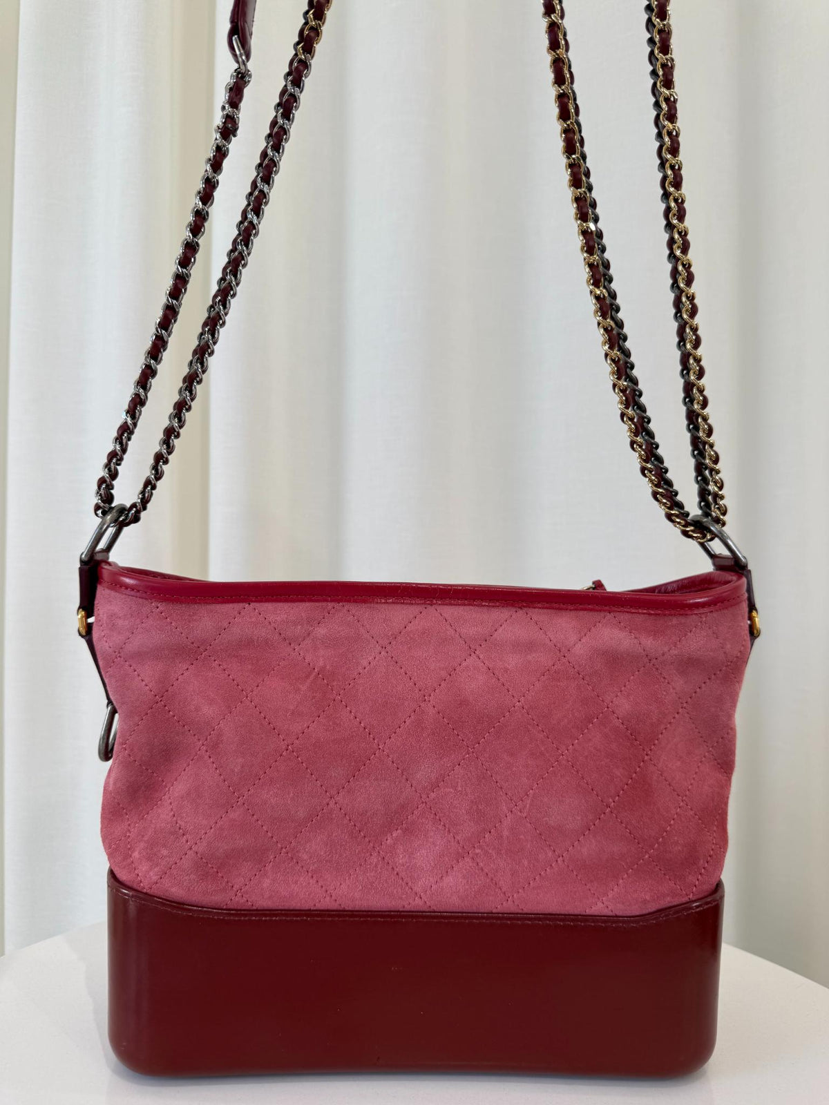 Chanel Medium Gabrielle Red Suede/Leather Hobo Bag