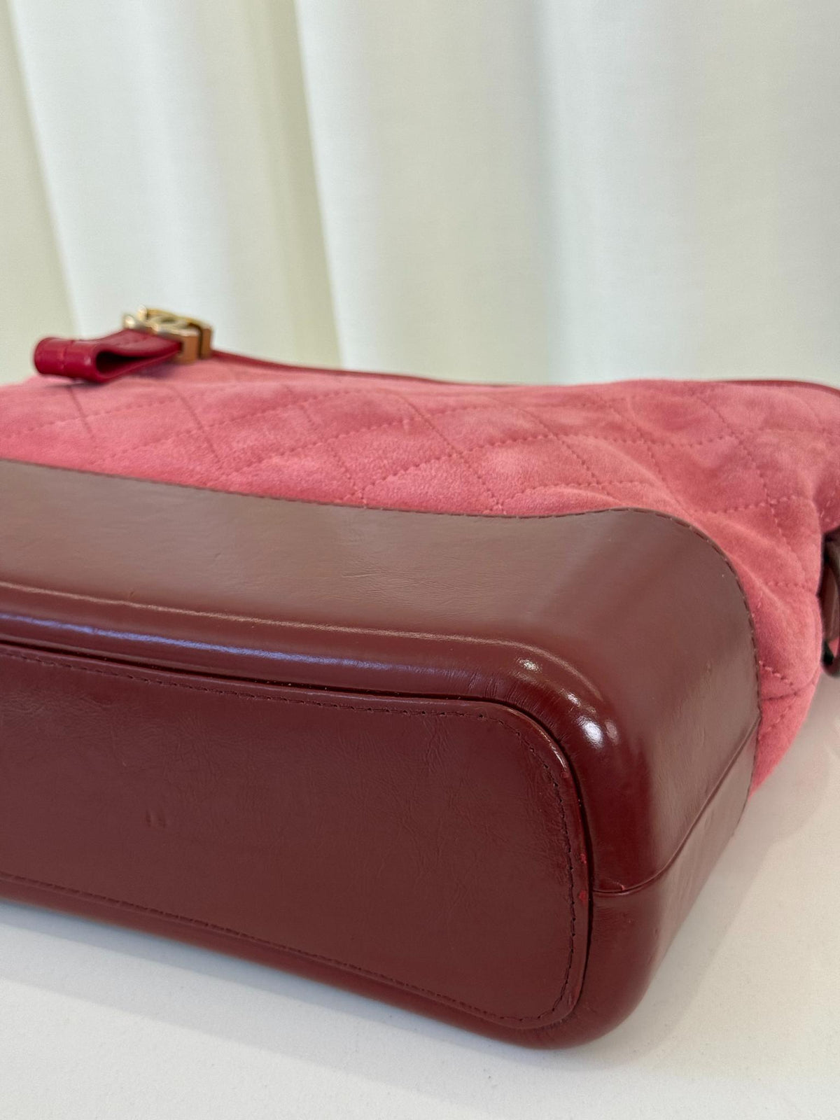 Chanel Medium Gabrielle Red Suede/Leather Hobo Bag