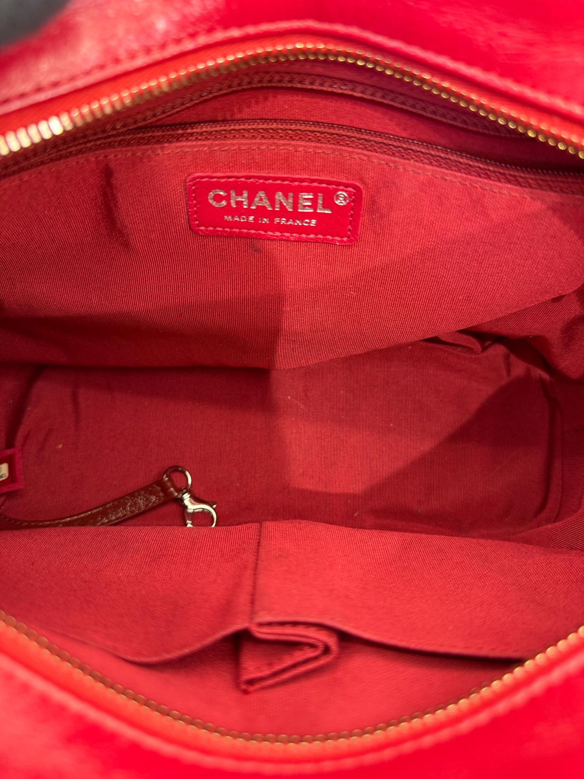 Chanel Medium Gabrielle Red Suede/Leather Hobo Bag