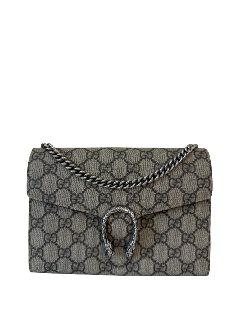 Gucci Dionysus GG Supreme Beige/Ebony Wallet on Chain