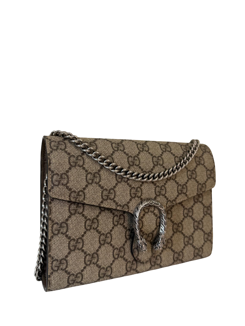 Gucci Dionysus GG Supreme Beige/Ebony Wallet on Chain