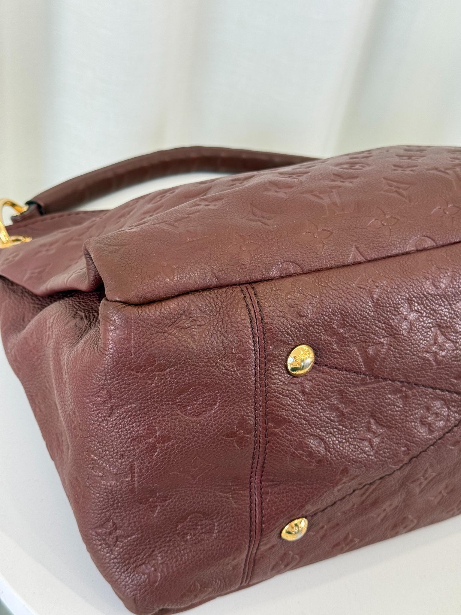 Louis Vuitton Artsy MM Burgundy Monogram Empreinte Leather