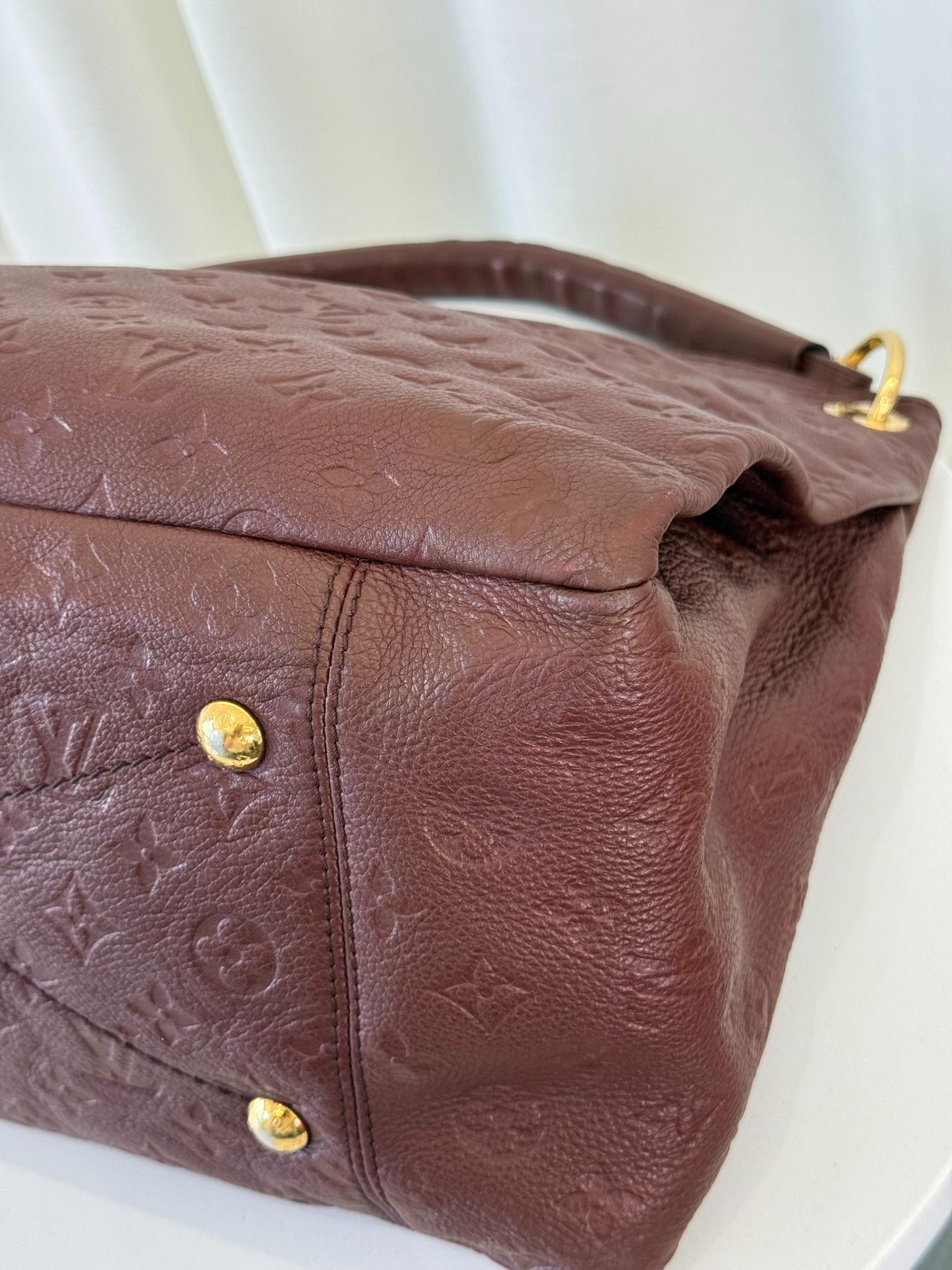 Louis Vuitton Artsy MM Burgundy Monogram Empreinte Leather
