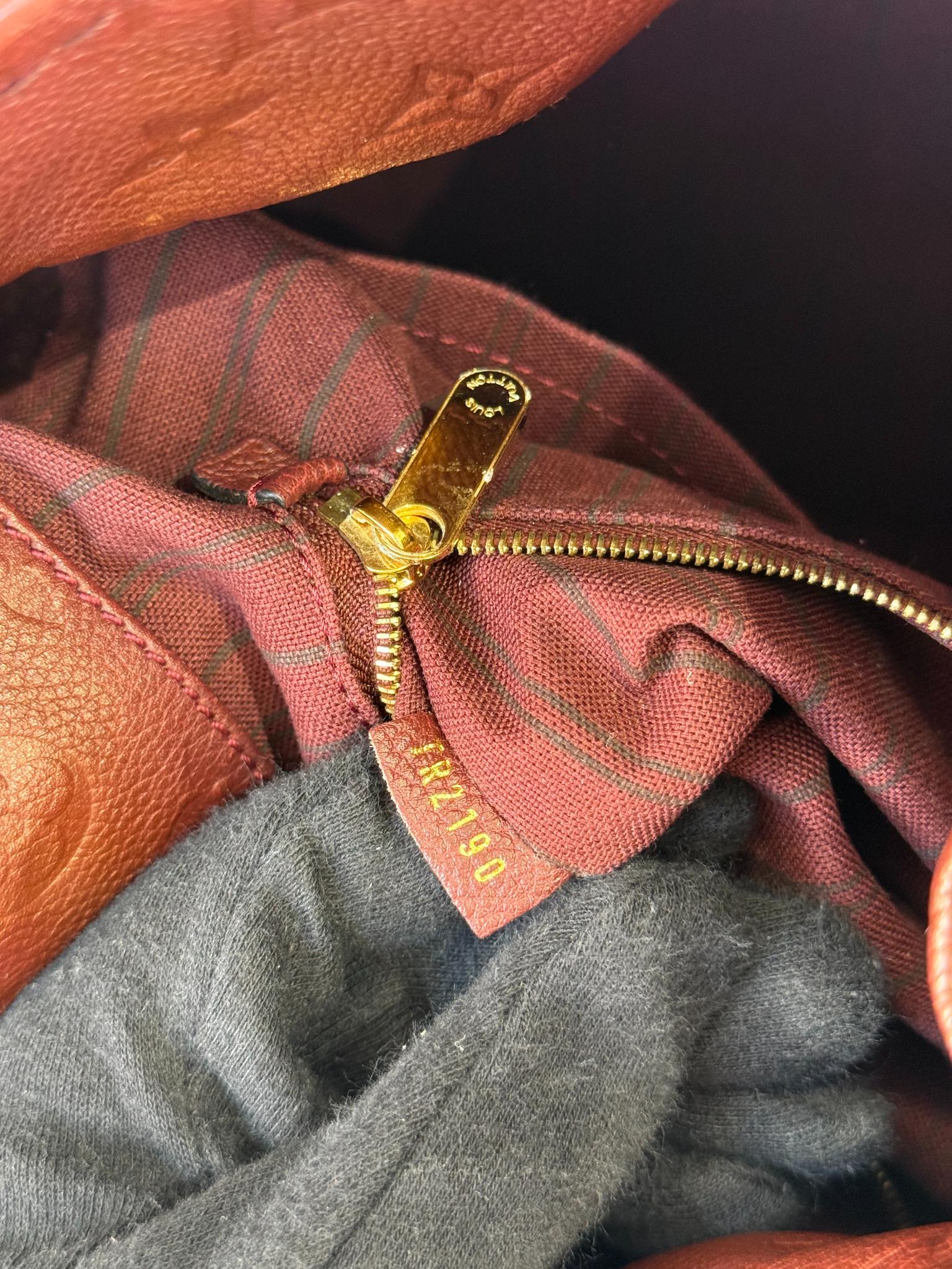 Louis Vuitton Artsy MM Burgundy Monogram Empreinte Leather