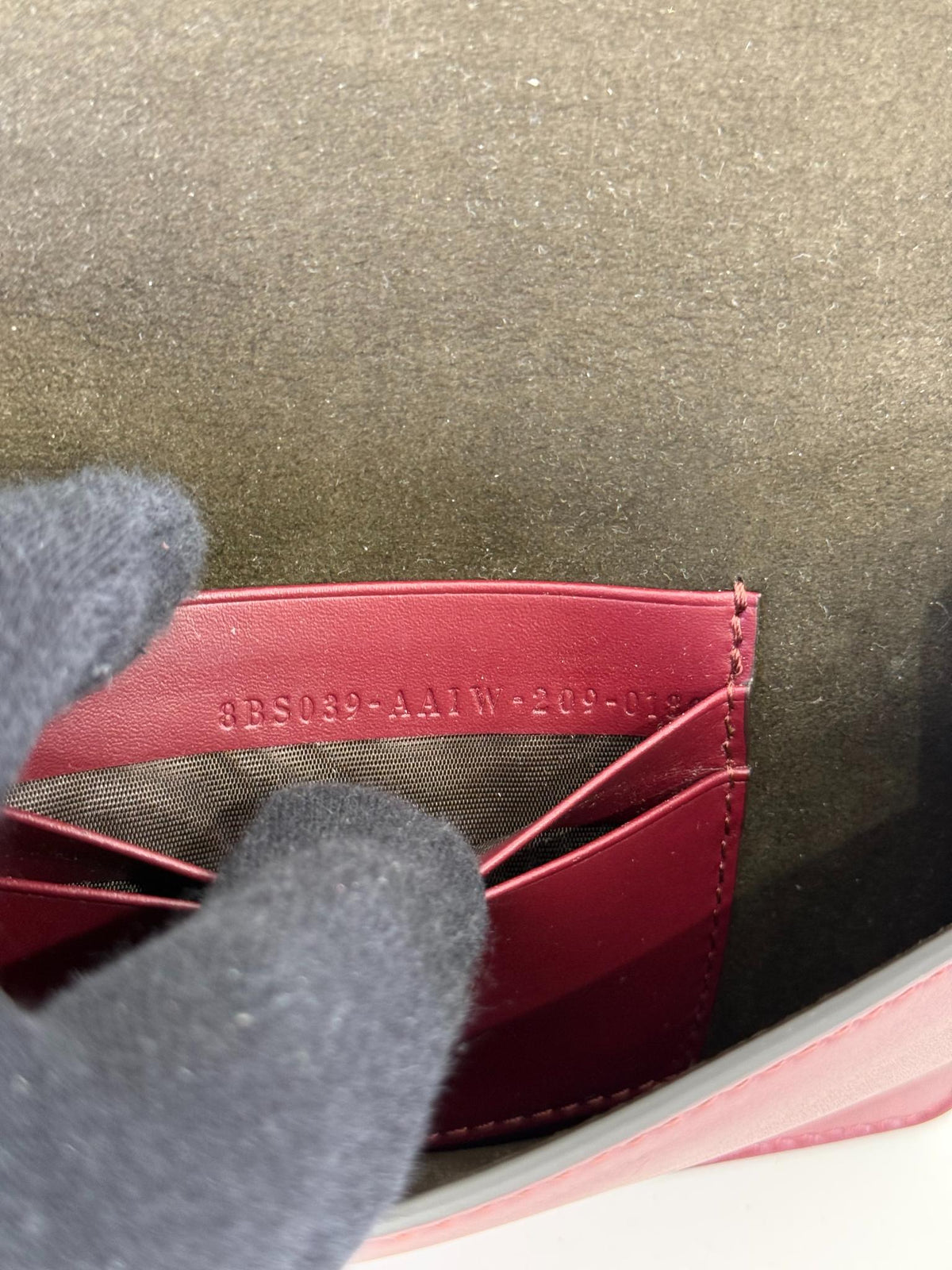 Fendi Burgundy Leather Flat Baguette Crossbody Bag