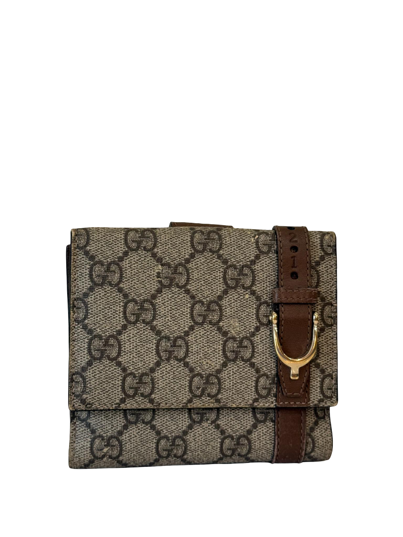 Gucci Beige/Brown GG Coated Canvas Nice Compact Wallet