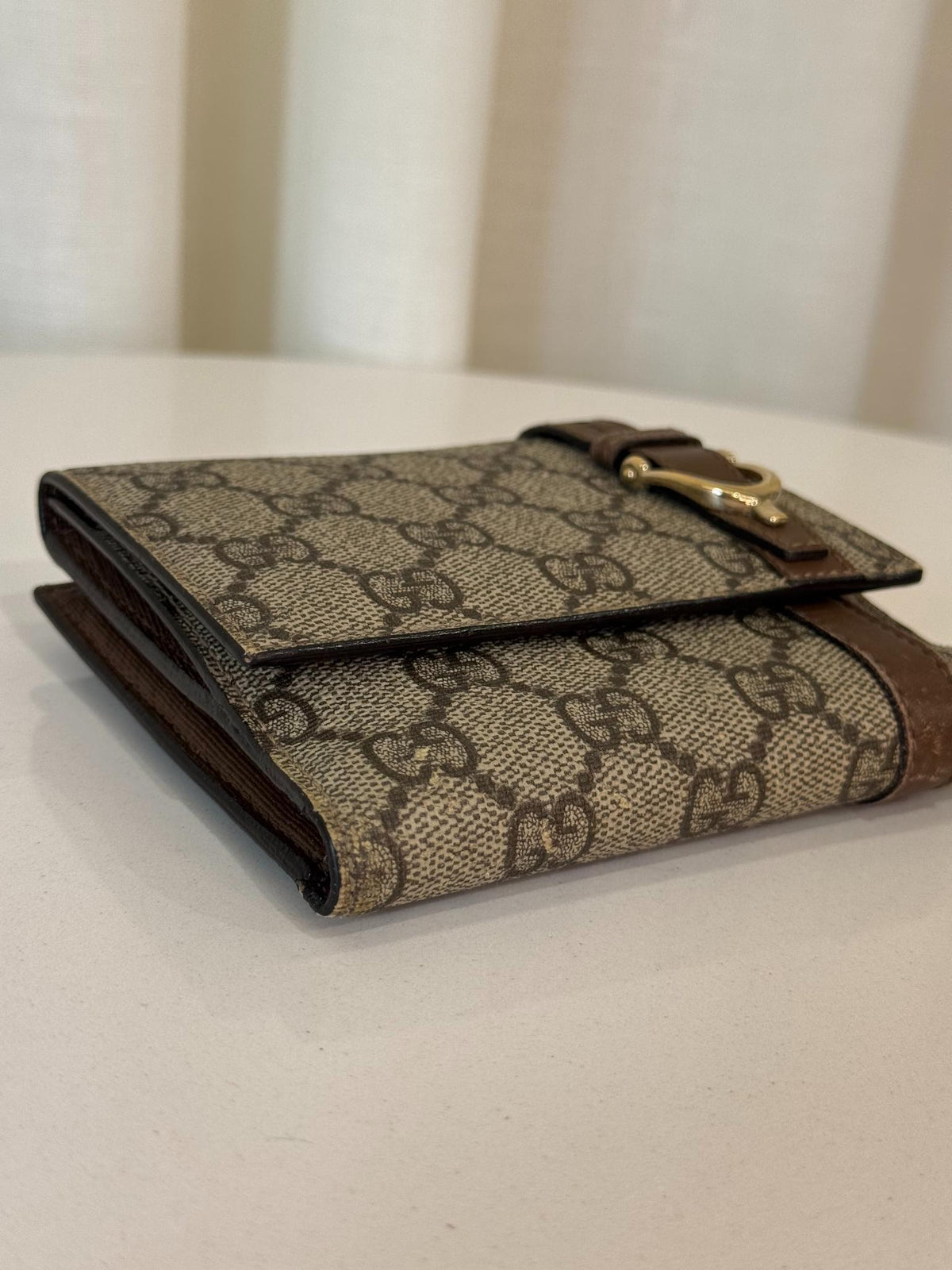 Gucci Beige/Brown GG Coated Canvas Nice Compact Wallet