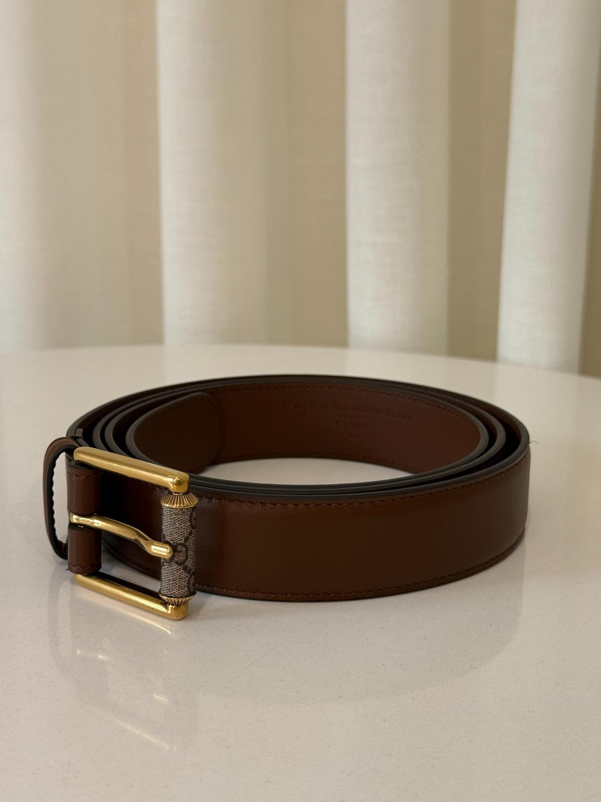 Gucci Brown Leather Logo Detail Belt