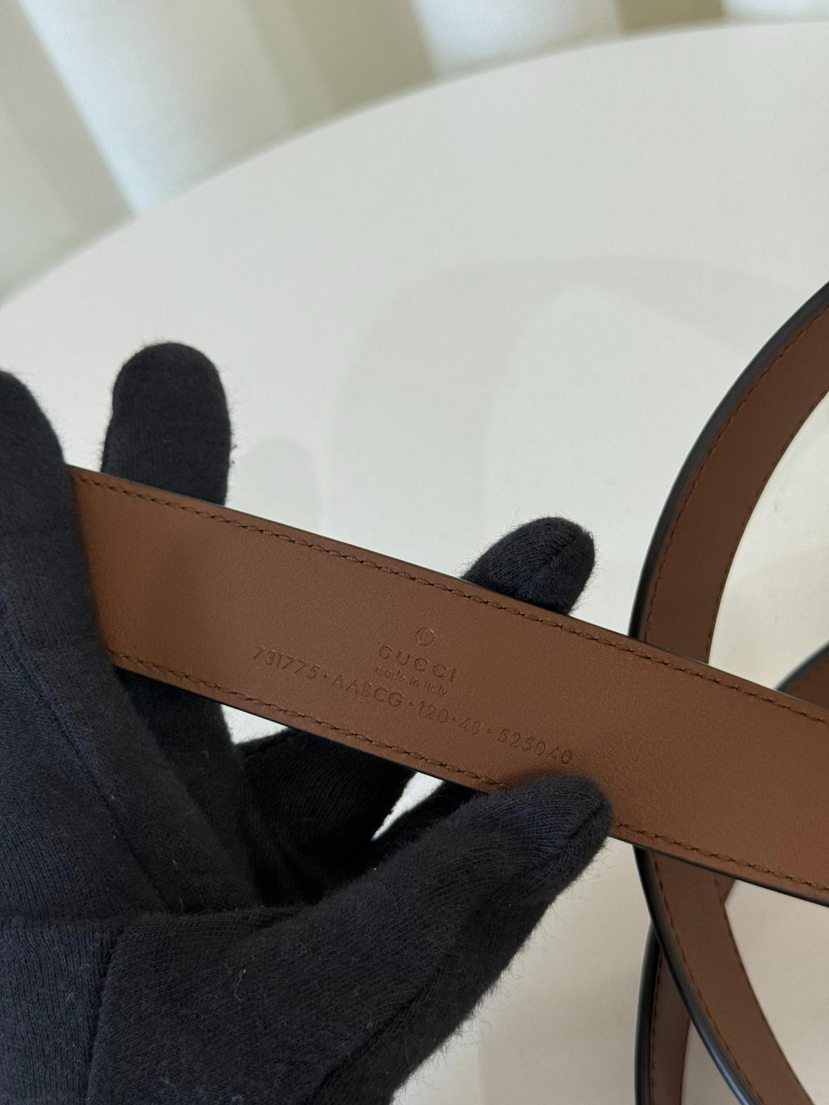 Gucci Brown Leather Logo Detail Belt