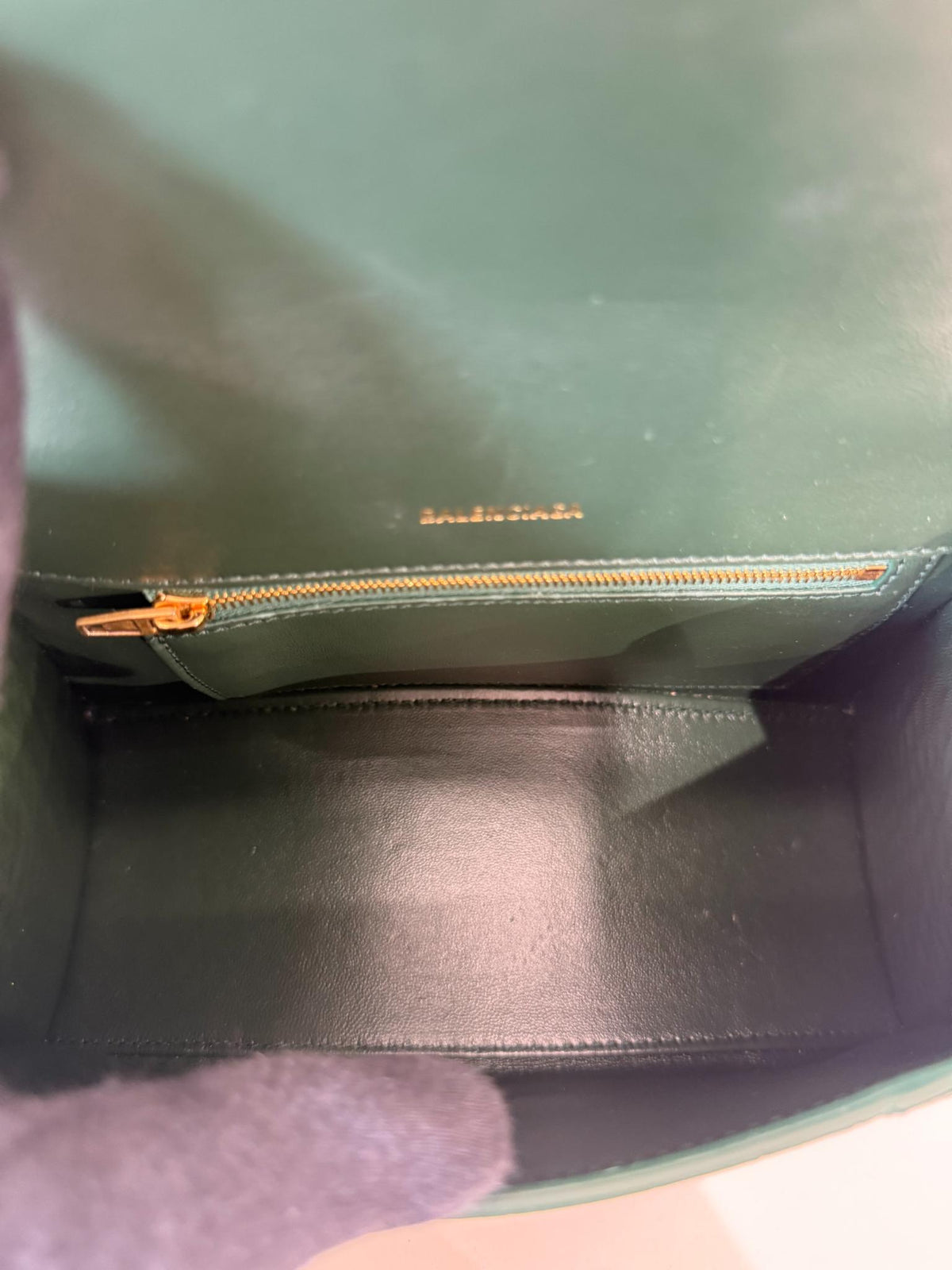 Balenciaga Hourglass Small Croc Embossed Top Handle Bag