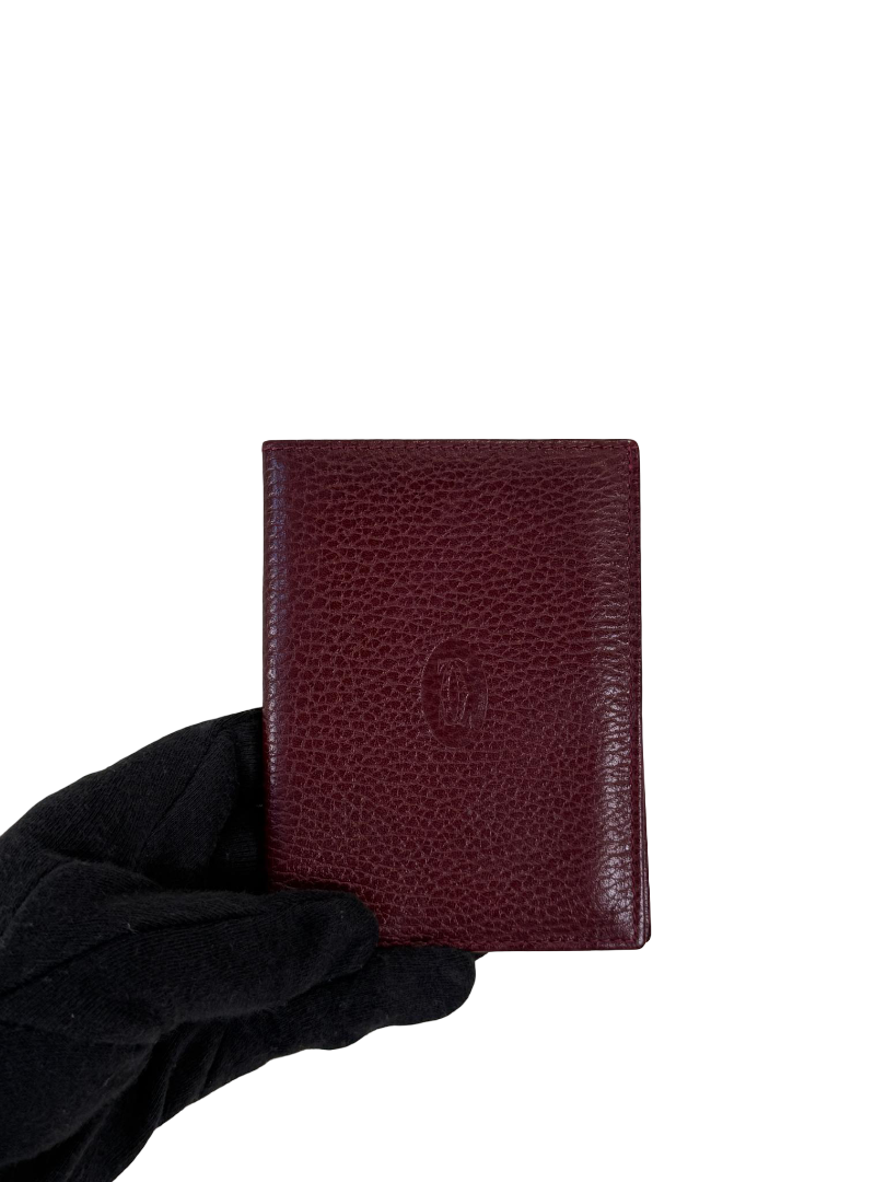 Cartier Burgundy Leather Must De Cartier Card Holder