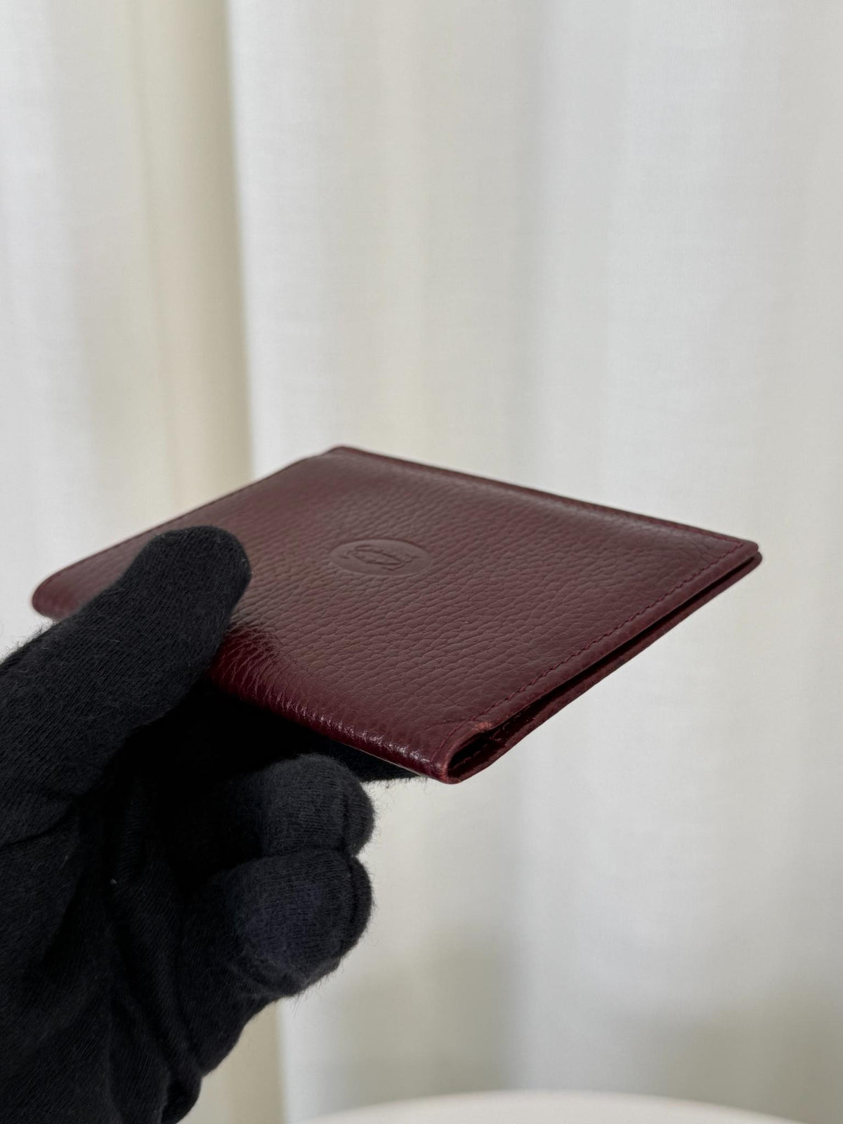 Cartier Vintage Burgundy Leather Must De Cartier Photo/Card Holder