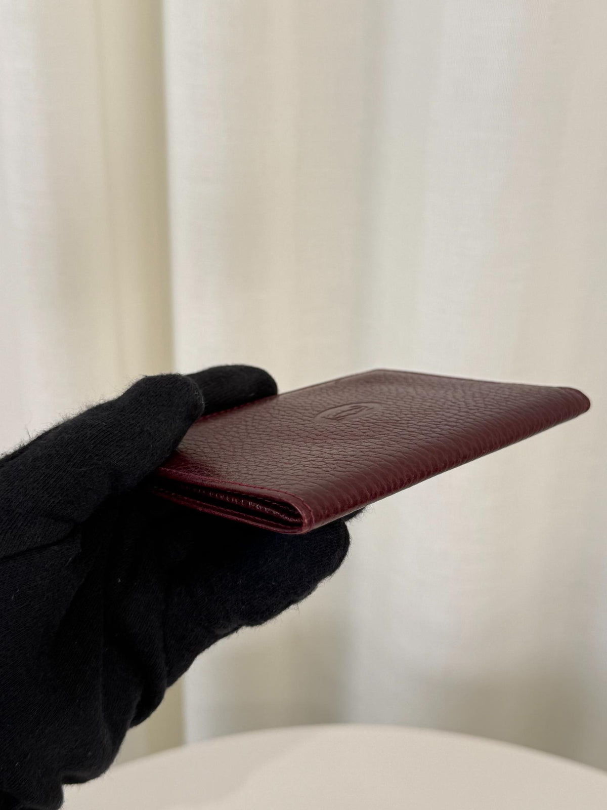 Cartier Vintage Burgundy Leather Must De Cartier Photo/Card Holder
