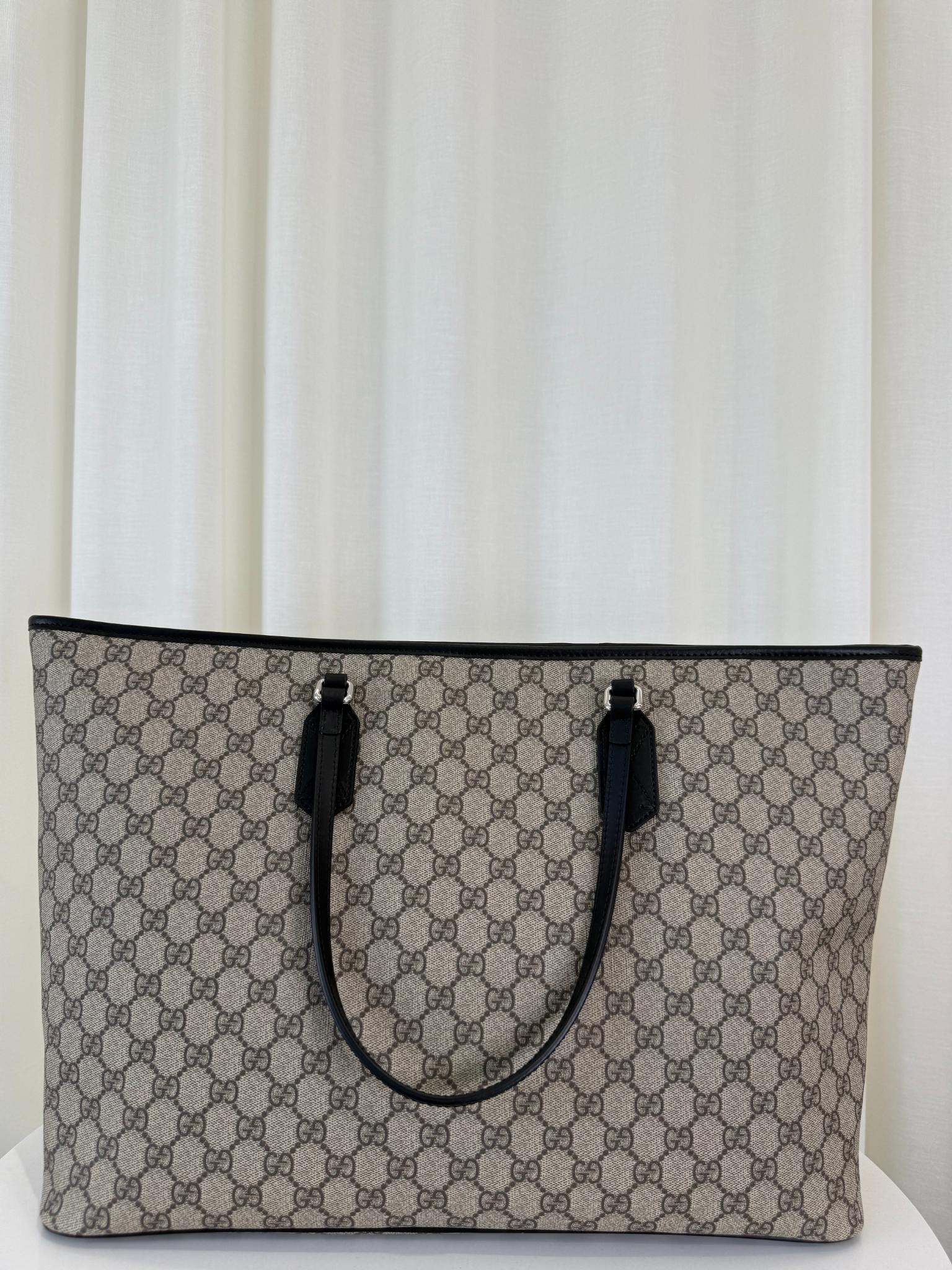 Gucci GG Supreme Canvas/Leather Tote Bag