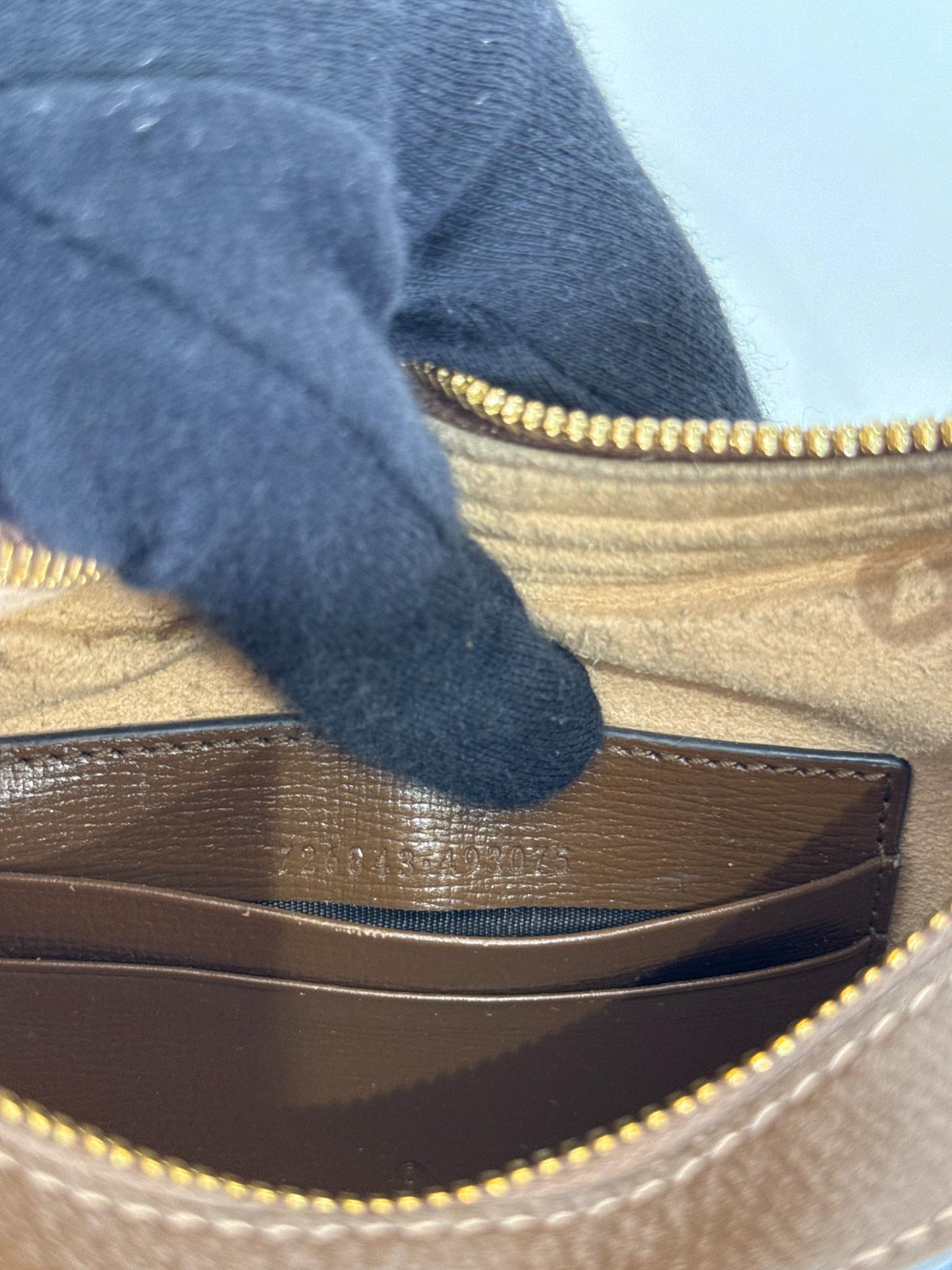 Gucci GG Supreme Beige/Ebony Half-Moon Mini Shaped Bag