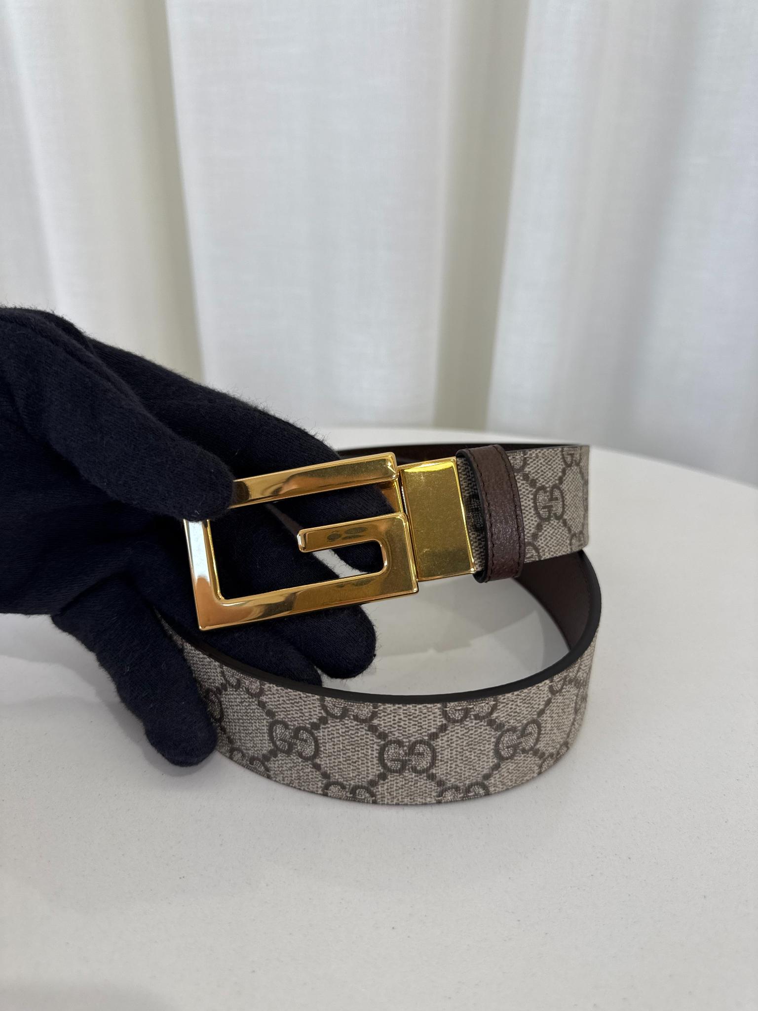 Gucci Reversible Interlocking G Logo Buckle Belt