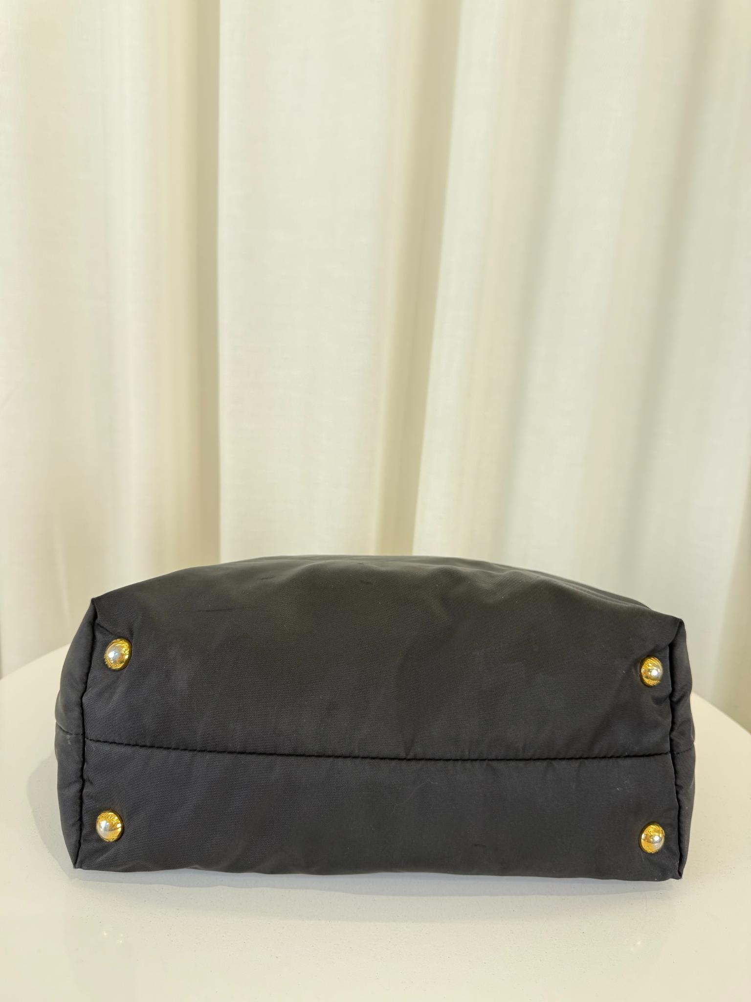 Prada 2Way Black Nylon Tote Bag