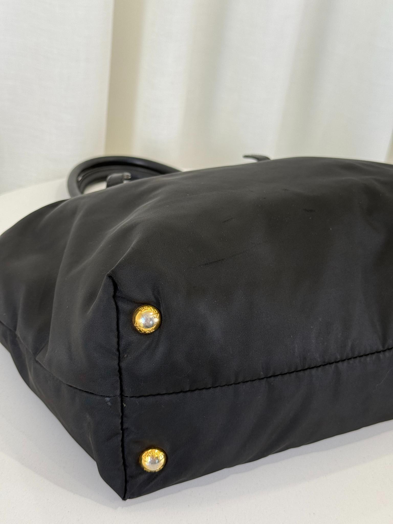 Prada 2Way Black Nylon Tote Bag