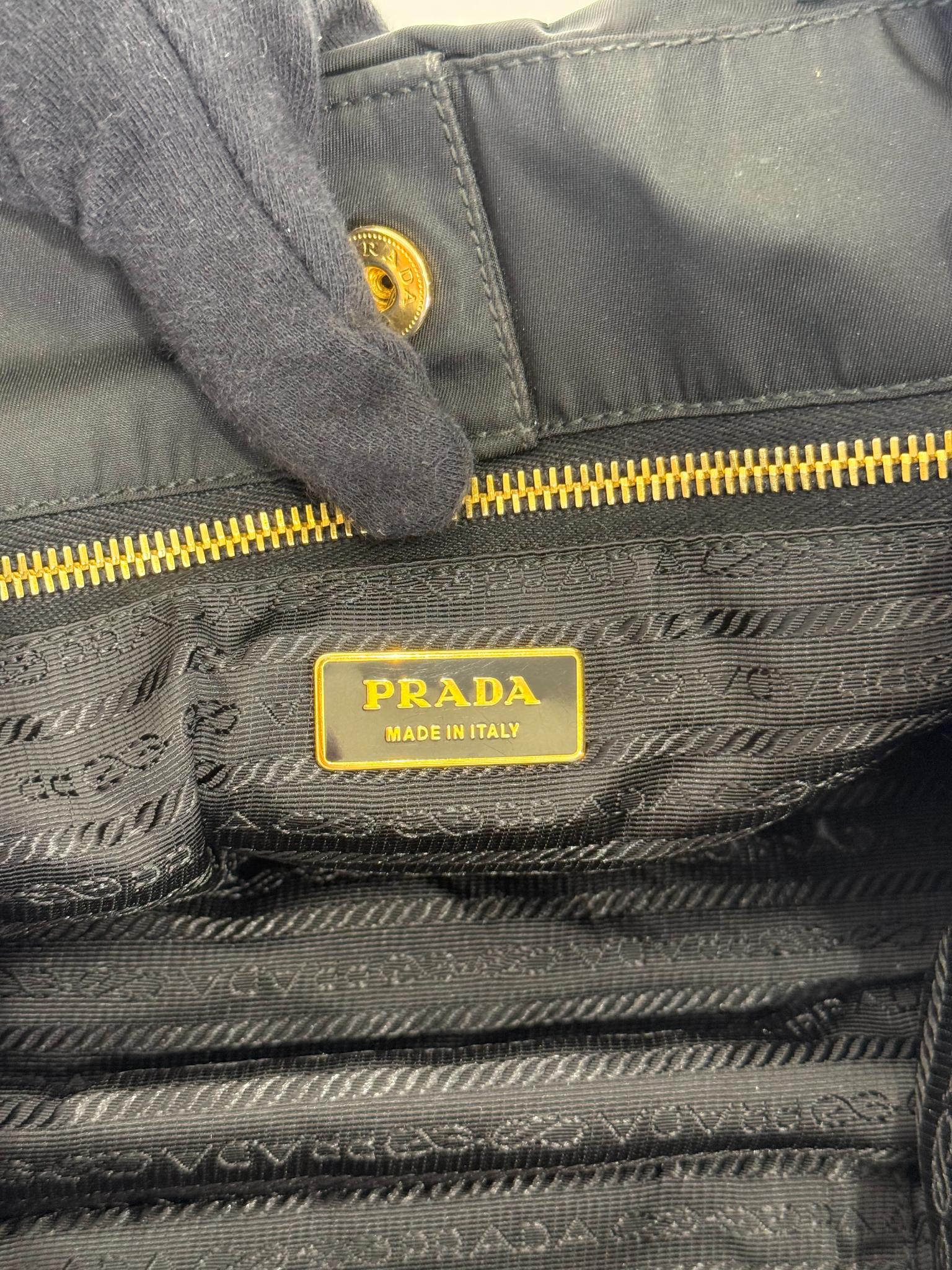 Prada 2Way Black Nylon Tote Bag