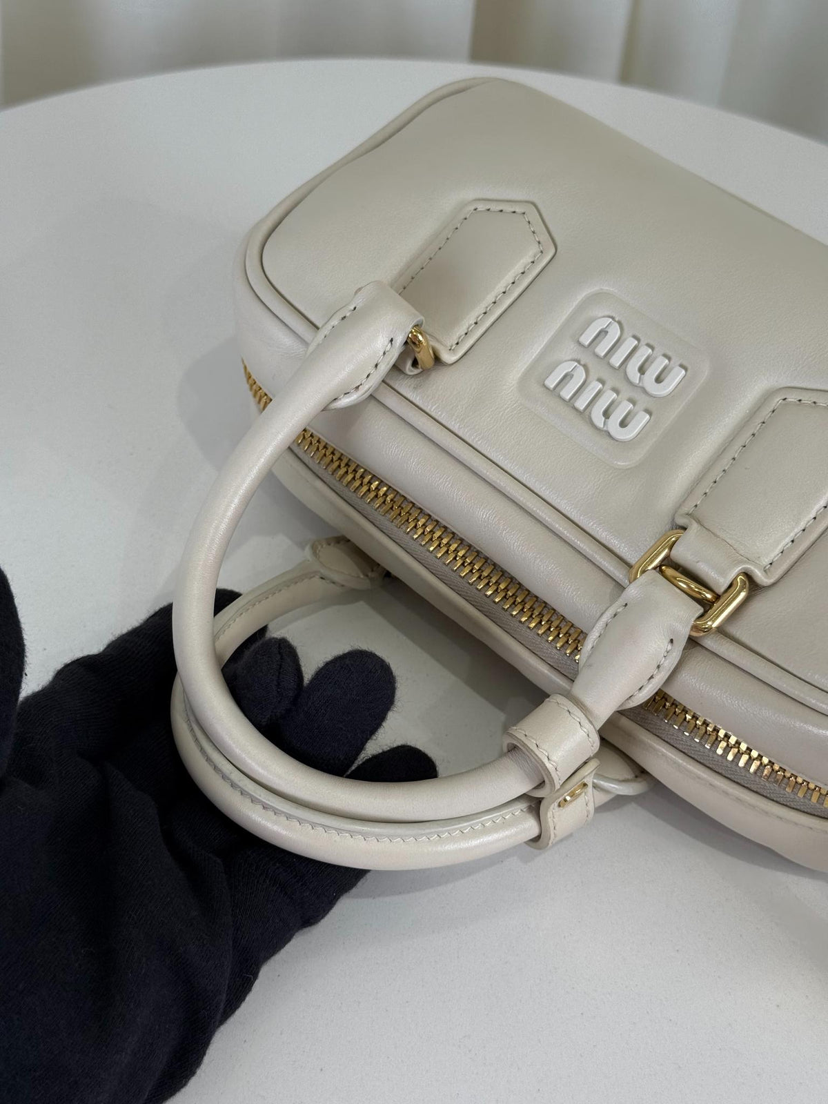 Miu Miu Arcadie Mini Arcadie Chalk White Leather Mini Bag