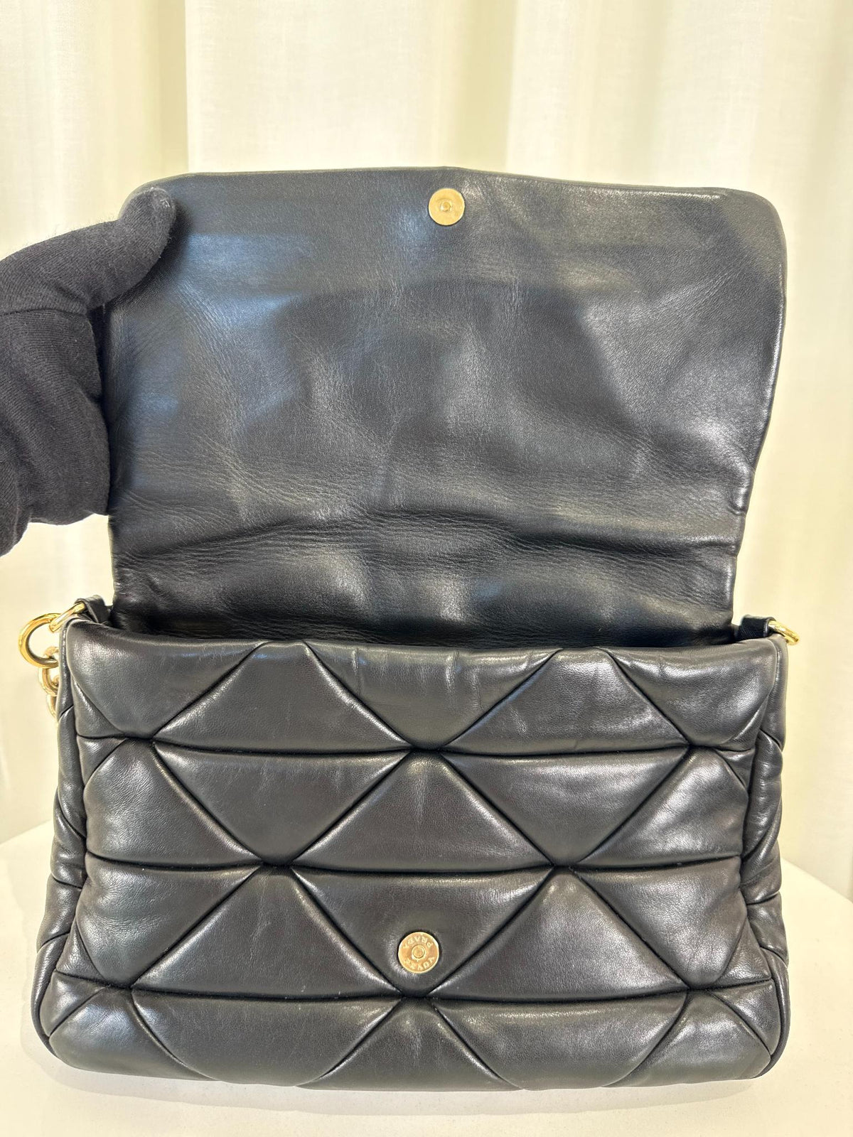 Prada Black Nappa Patchwork Quilted Leather Shoulder Bag
