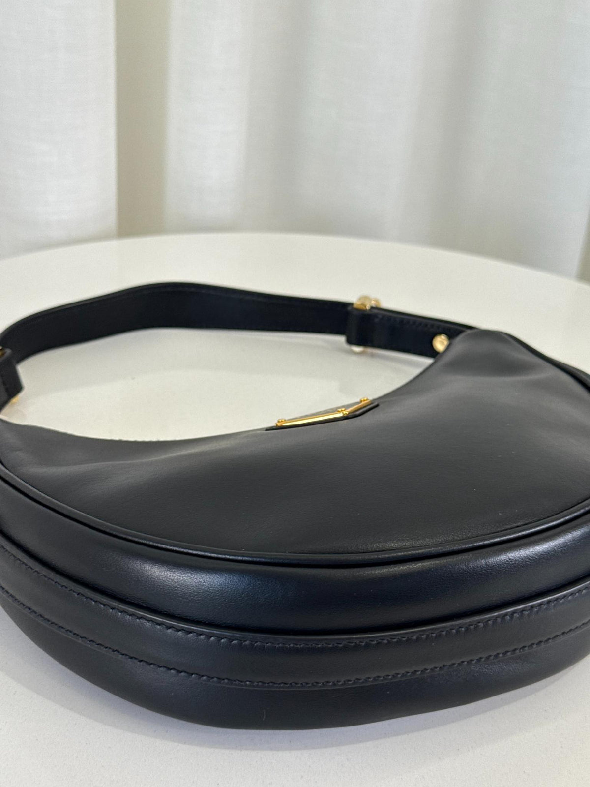Prada Arqué Black Nappa Leather Small Shoulder Bag