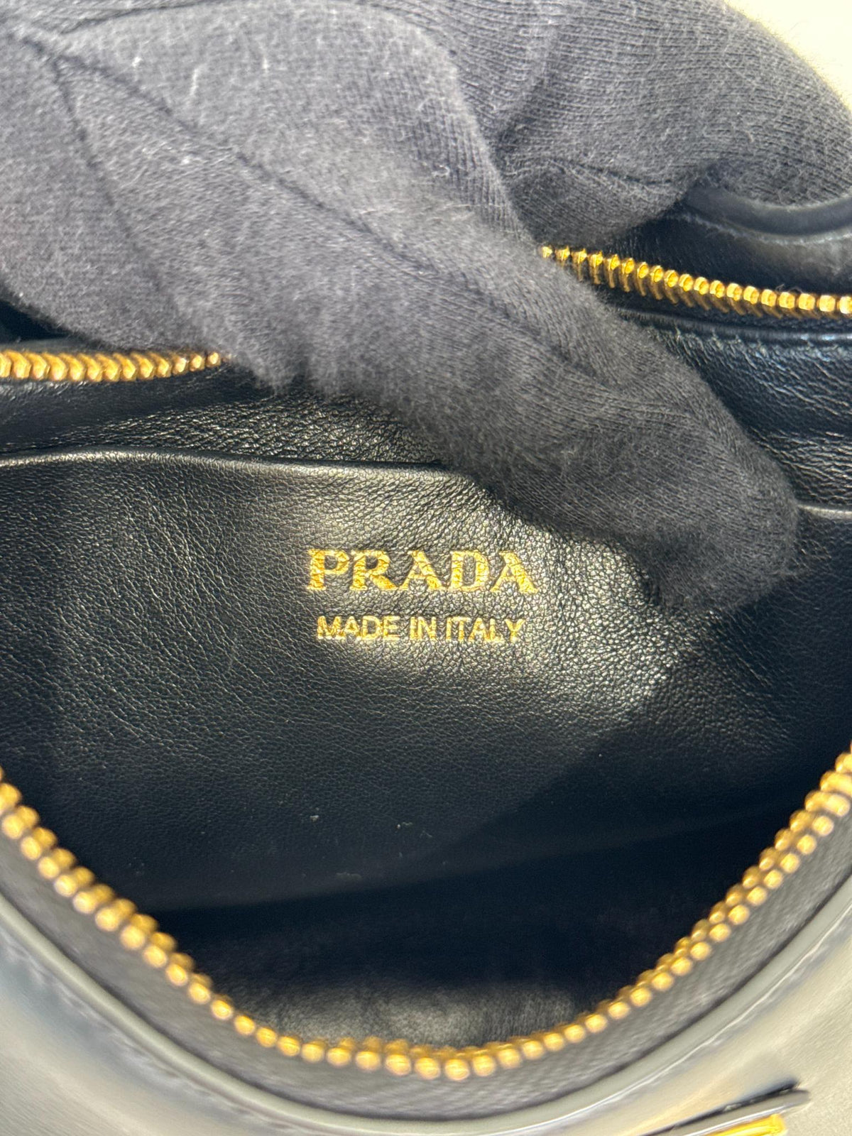 Prada Arqué Black Nappa Leather Small Shoulder Bag