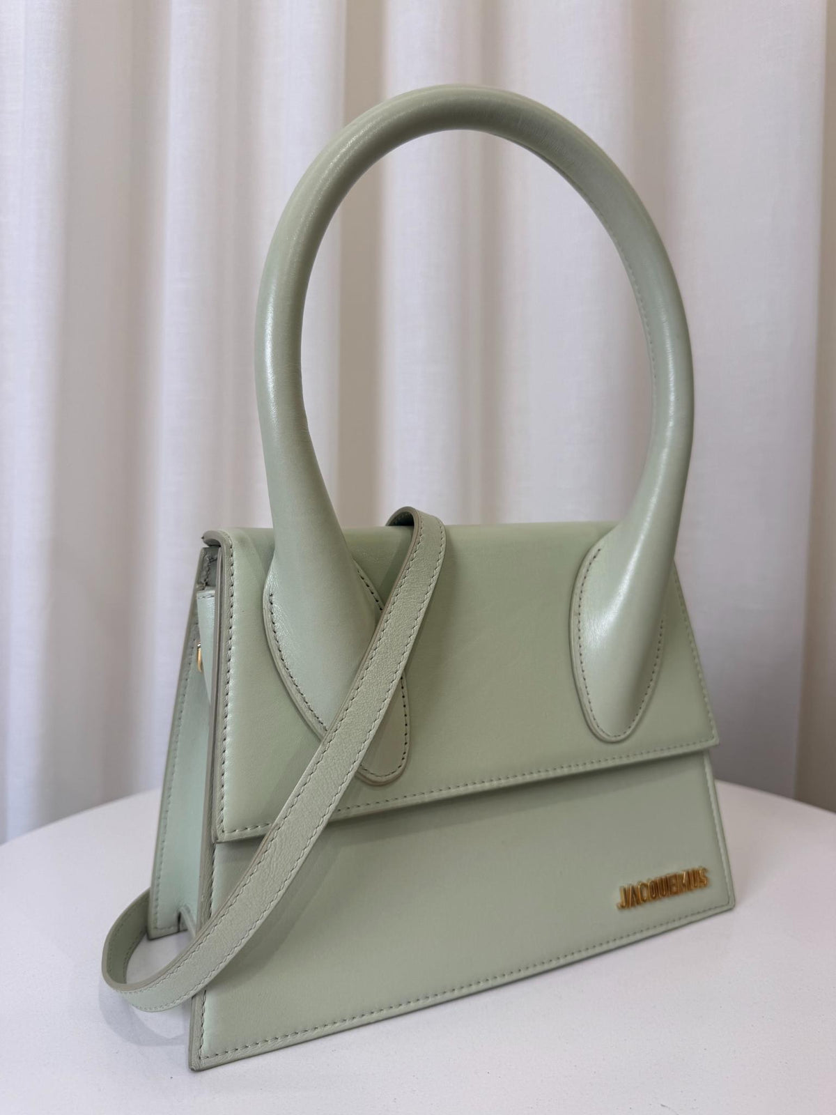 Jacquemus Le Grand Chiquito Light Green Leather Handbag