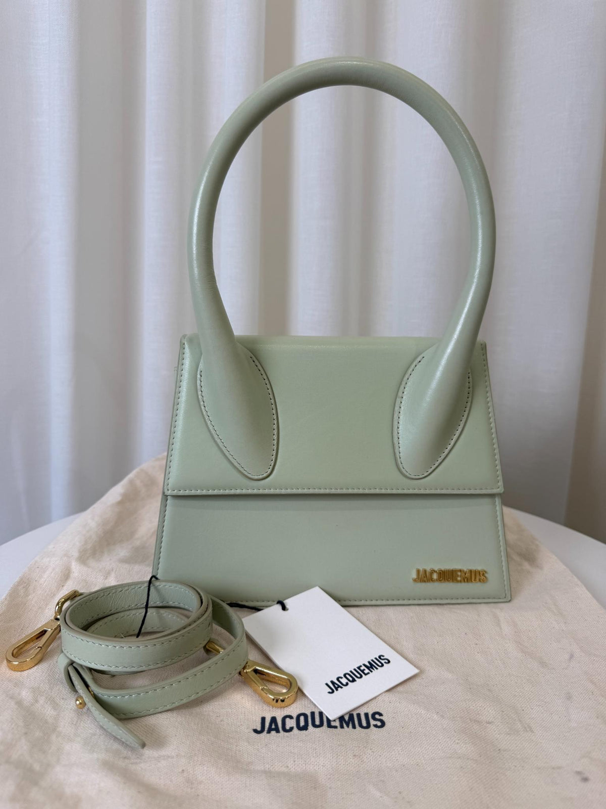 Jacquemus Le Grand Chiquito Light Green Leather Handbag