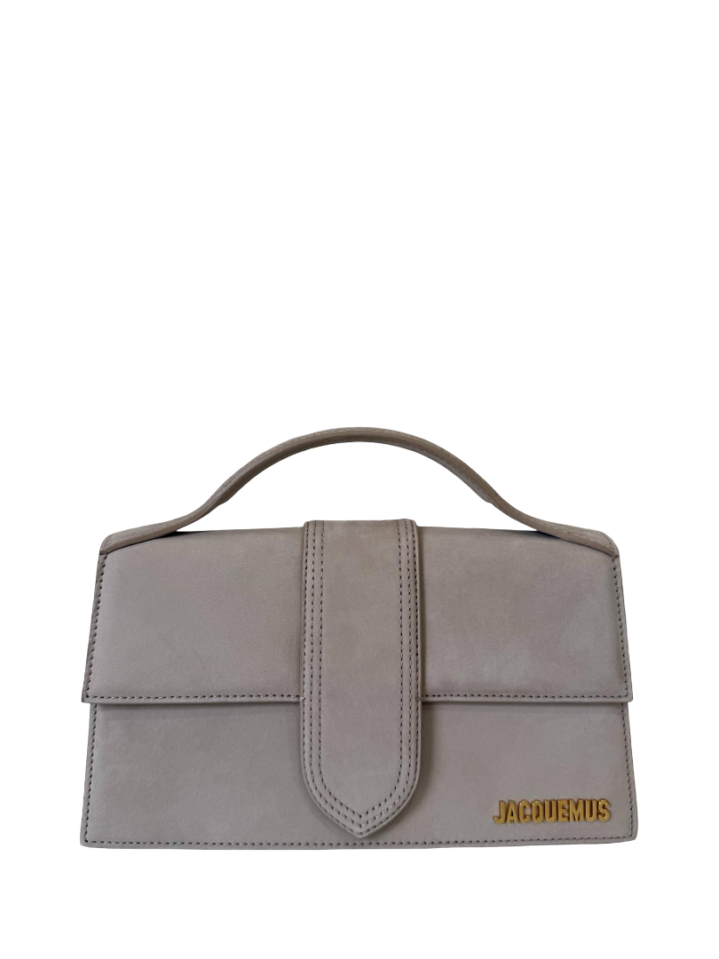 Jacquemus Le Grand Bambino Neutral Suede Top Handle Bag