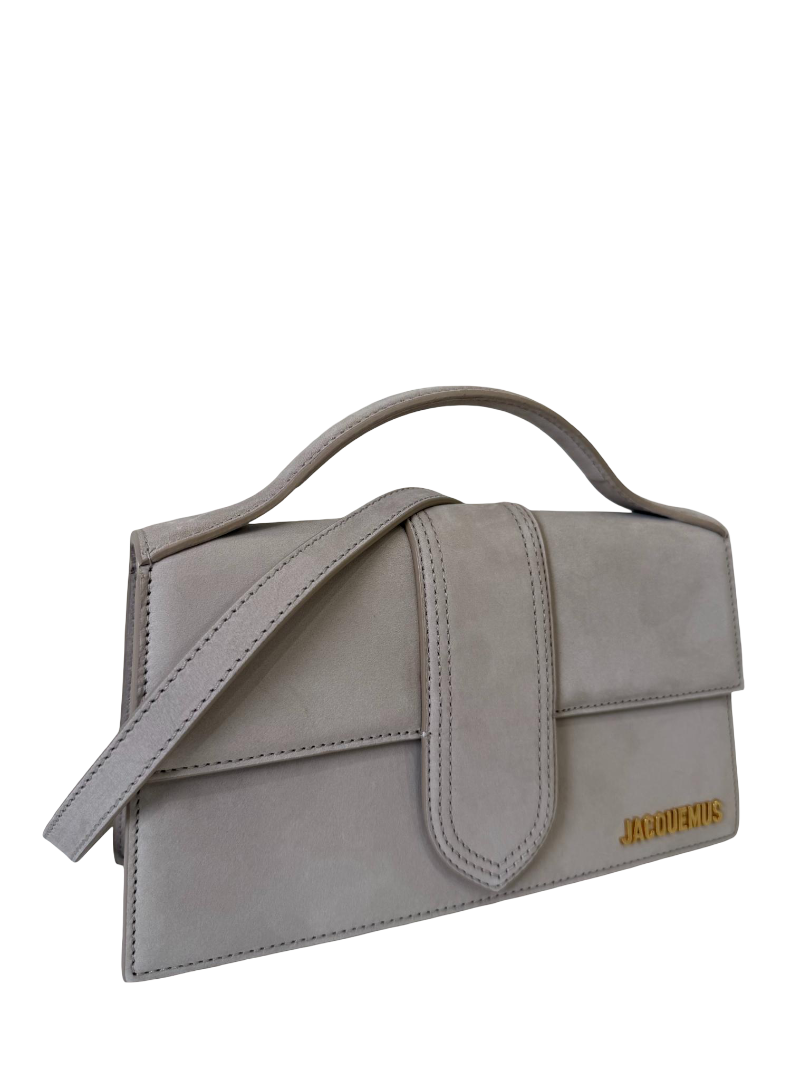 Jacquemus Le Grand Bambino Neutral Suede Top Handle Bag