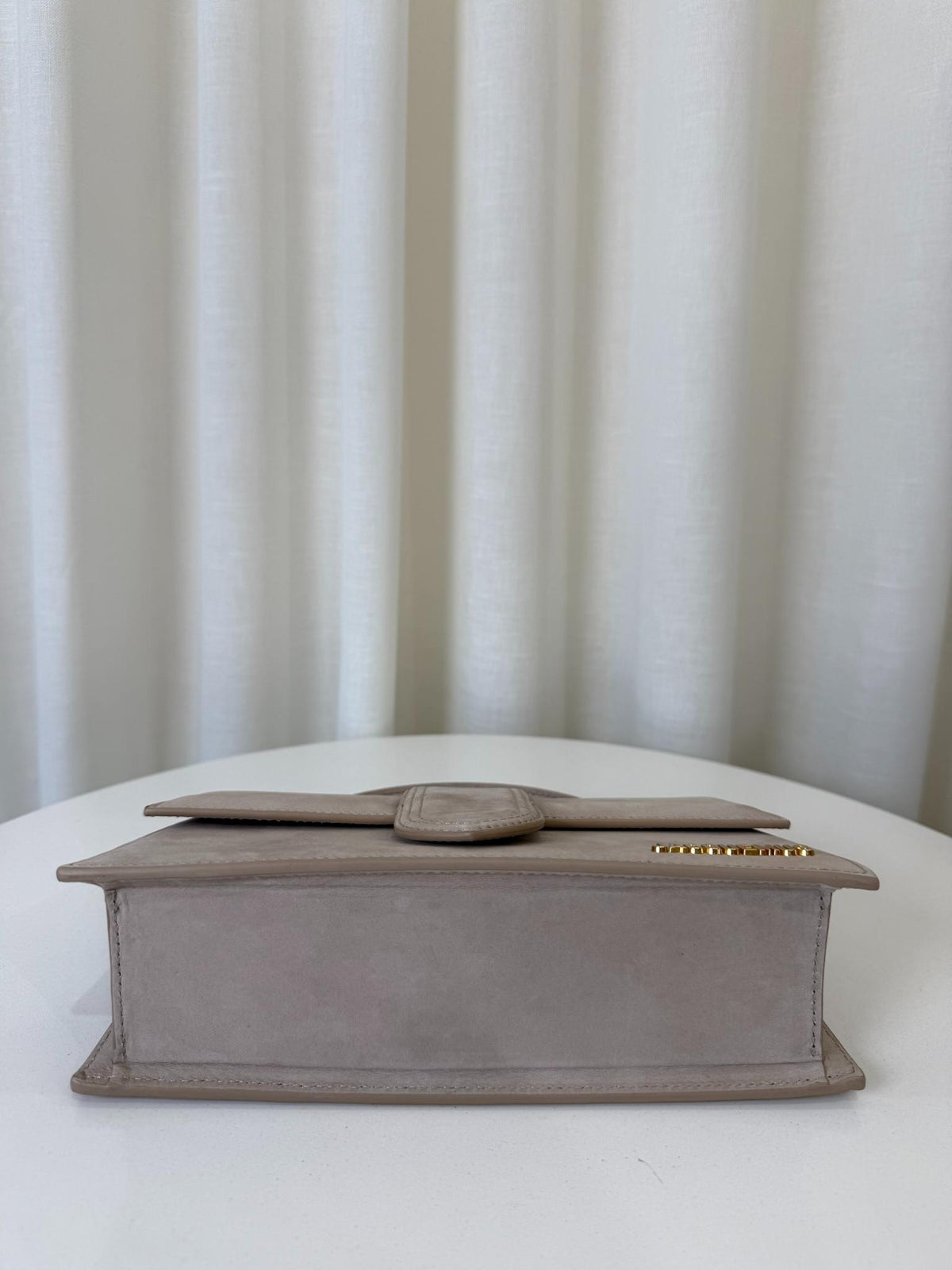 Jacquemus Le Grand Bambino Neutral Suede Top Handle Bag