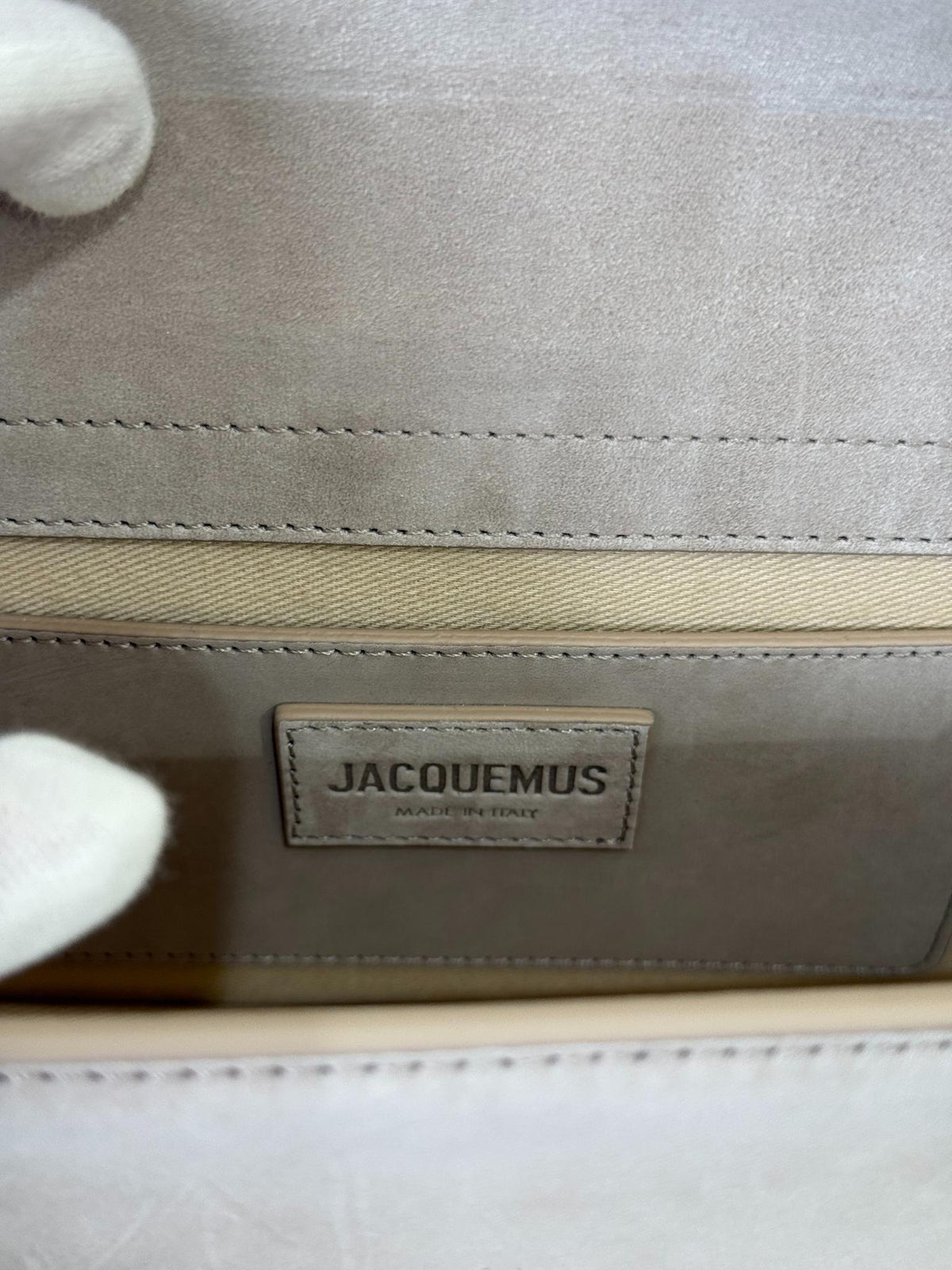 Jacquemus Le Grand Bambino Neutral Suede Top Handle Bag