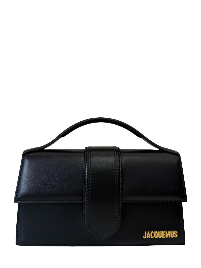 Jacquemus Le Grand Bambino Black Smoth Calfskin Top Handle Bag