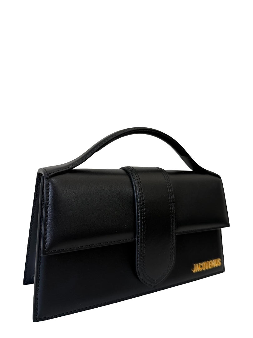 Jacquemus Le Grand Bambino Black Smoth Calfskin Top Handle Bag