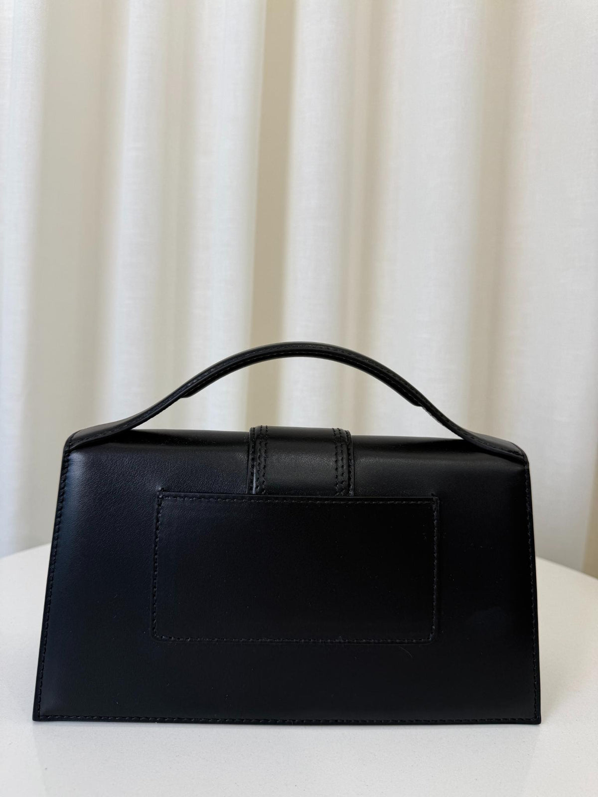 Jacquemus Le Grand Bambino Black Smoth Calfskin Top Handle Bag