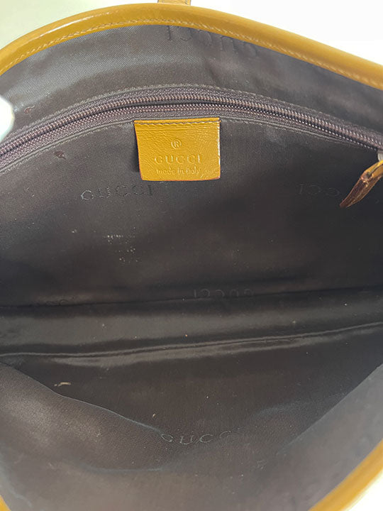 Gucci Jackie Beige GG Canvas and Tan Leather Bag