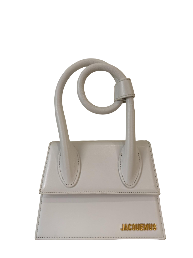 Jacquemus Le Chiquito Noeud Coiled White Leather Handbag