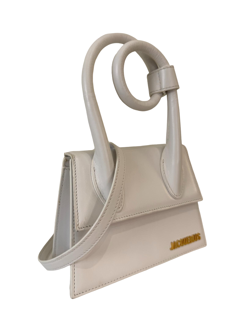 Jacquemus Le Chiquito Noeud Coiled White Leather Handbag