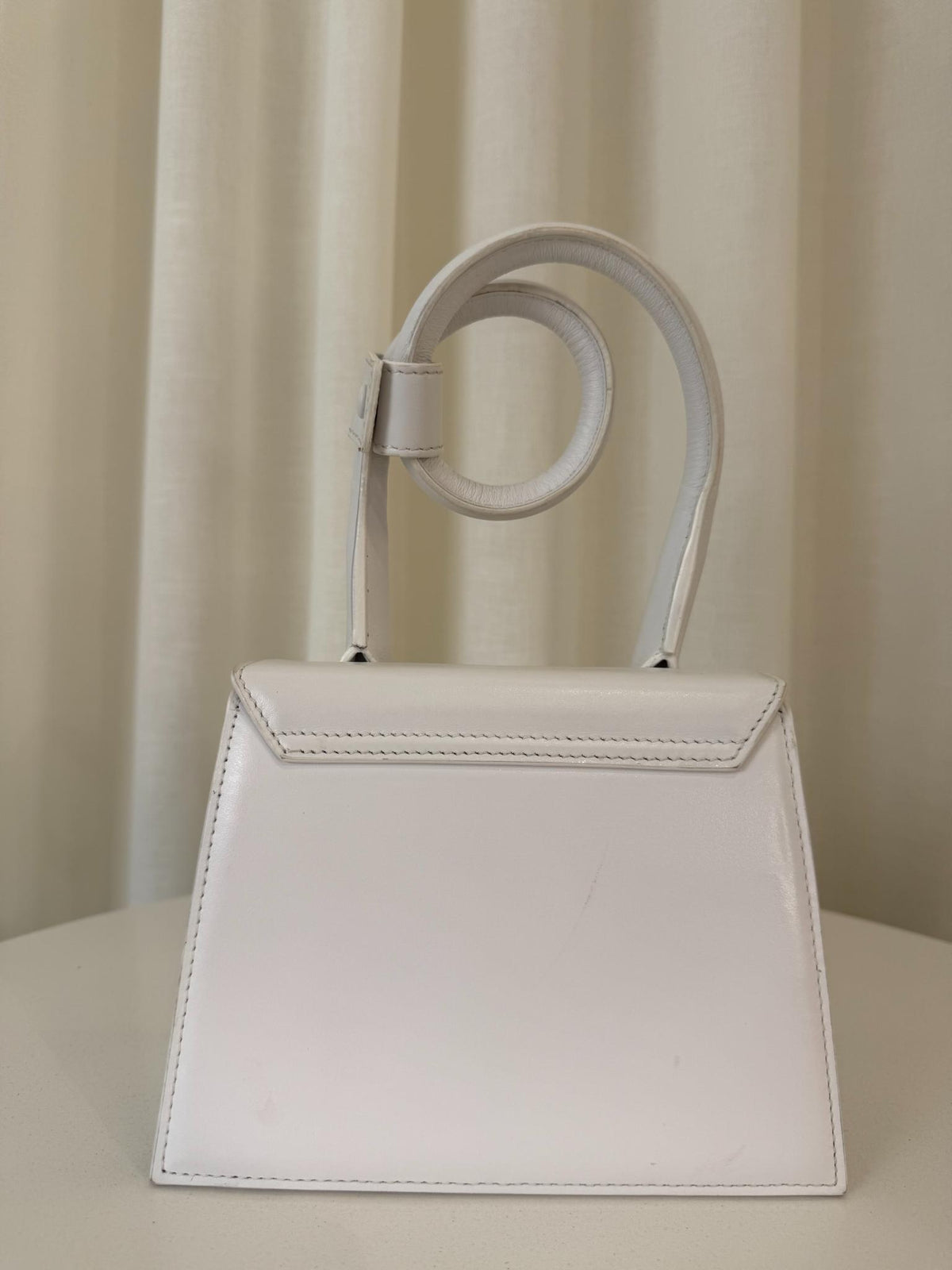 Jacquemus Le Chiquito Noeud Coiled White Leather Handbag