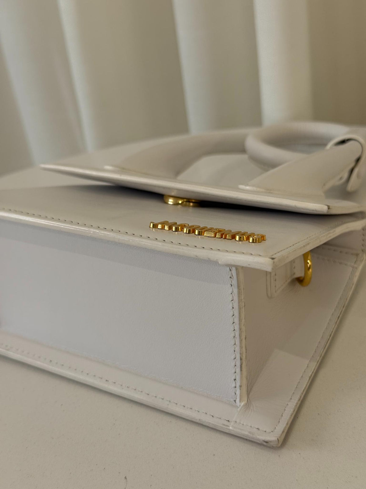 Jacquemus Le Chiquito Noeud Coiled White Leather Handbag