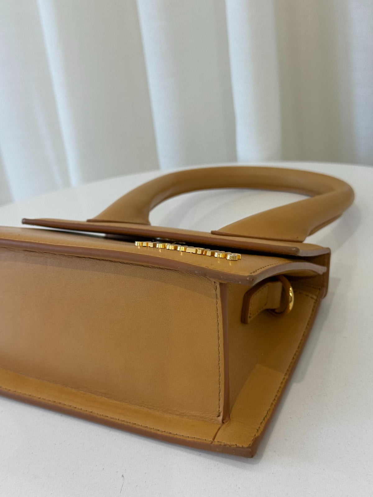 Jacquemus Le Chiquito Medium Golden Camel Leather Handbag