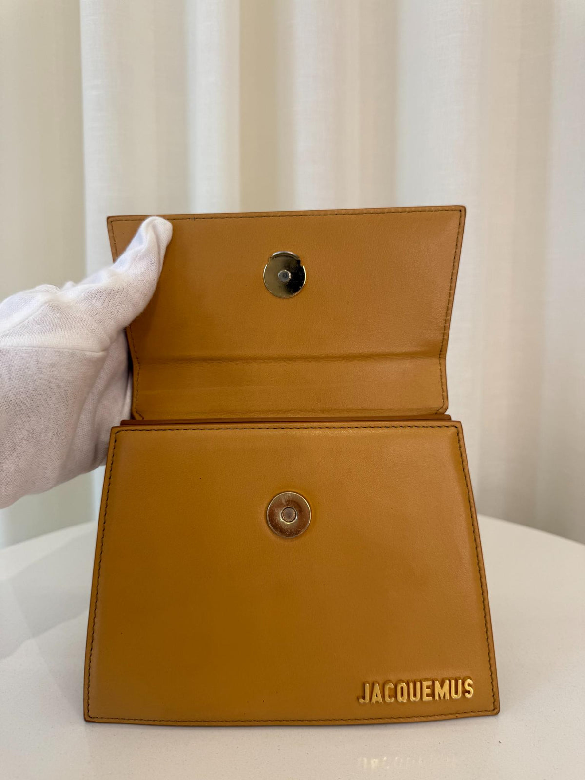 Jacquemus Le Chiquito Medium Golden Camel Leather Handbag