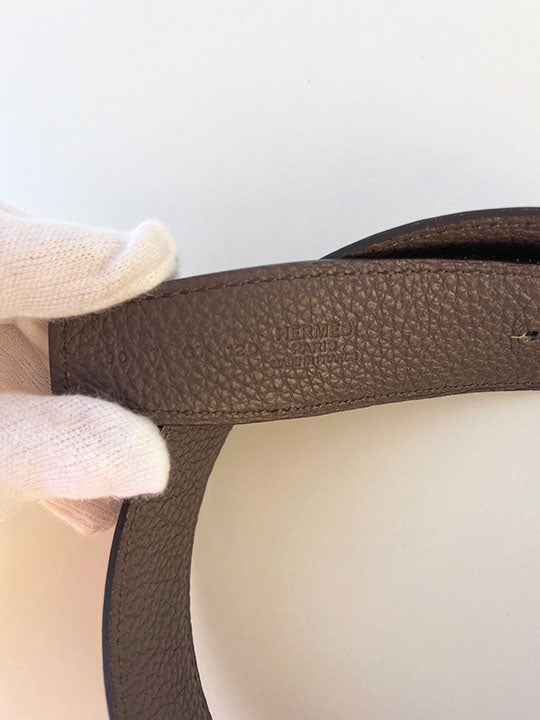 Hermès Box Togo Constance H Belt 90 Black Etain
