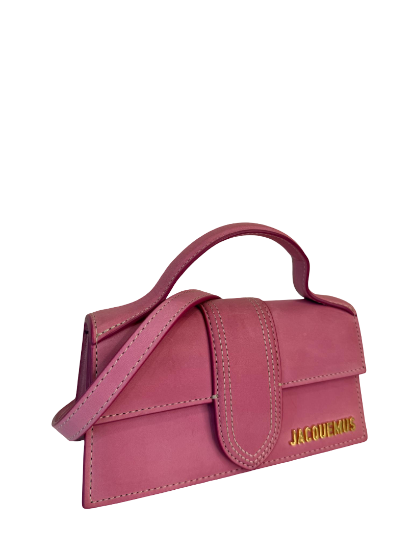 Jacquemus Le Bambino Small Neon Pink Leather Flap Bag
