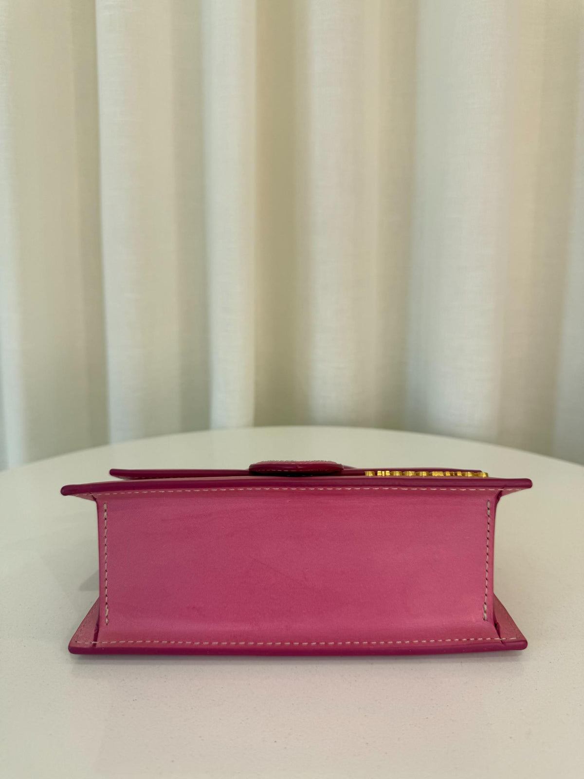 Jacquemus Le Bambino Small Neon Pink Leather Flap Bag