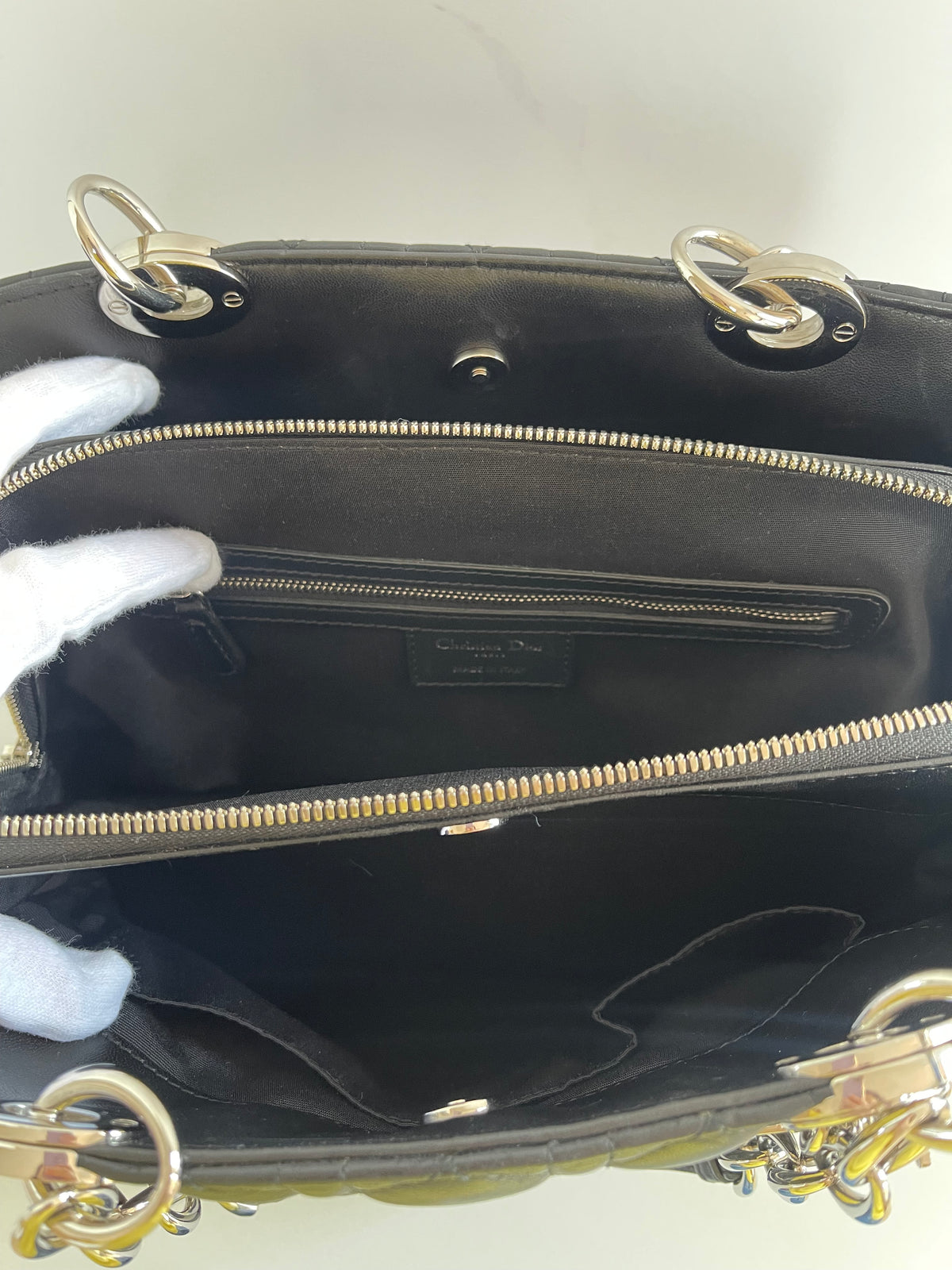 Dior Black Cannage Leather Small Soft Lady Dior Tote