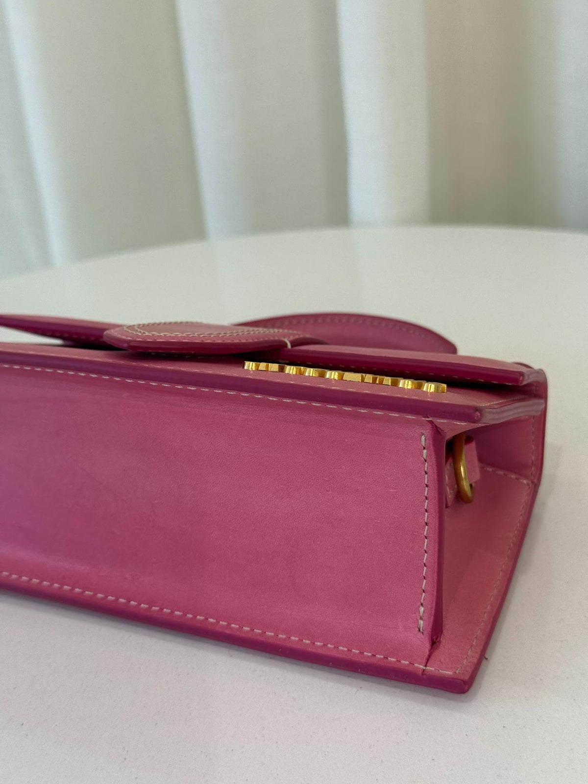 Jacquemus Le Bambino Small Neon Pink Leather Flap Bag